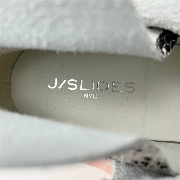J Slides Posh Hidden Wedge Sneakers 8 gray white snake reptile slip-on platform - Picture 8 of 11